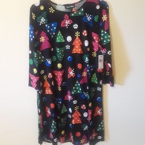 Christmas Tree Jersey Shift Dress